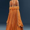 Orange Banarasi Silk Bridesmaid Lehenga With Intricate Hand Embroidery