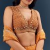 Orange Banarasi Silk Bridesmaid Lehenga With Intricate Hand Embroidery