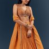 Orange Banarasi Silk Bridesmaid Lehenga With Intricate Hand Embroidery