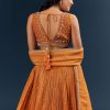 Orange Banarasi Silk Bridesmaid Lehenga With Intricate Hand Embroidery
