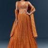 Orange Banarasi Silk Bridesmaid Lehenga With Intricate Hand Embroidery