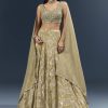 Cream Banarasi Silk Bridesmaid Lehenga With Heavy Hand Embroidery