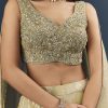 Cream Banarasi Silk Bridesmaid Lehenga With Heavy Hand Embroidery