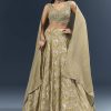 Cream Banarasi Silk Bridesmaid Lehenga With Heavy Hand Embroidery