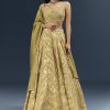 Citrus Green Banarasi Silk Bridesmaid Lehenga With Heavy Hand Embroidery