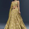 Citrus Green Banarasi Silk Bridesmaid Lehenga With Heavy Hand Embroidery