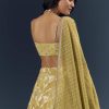 Citrus Green Banarasi Silk Bridesmaid Lehenga With Heavy Hand Embroidery