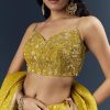 Citrus Green Banarasi Silk Bridesmaid Lehenga With Intricate Hand Embroidery