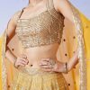 Yellow Ombre Embroidered Lehenga With Dupatta