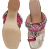 Pink Embellished Kolhapuri
