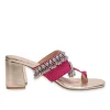 Pink Embellished Kolhapuri