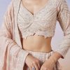 Baby Pink Lucknowi Chikankari Lehenga With Dupatta