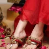 Pink Embellished Kolhapuri