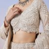 Beige Lucknowi Chikankari Lehenga With Dupatta