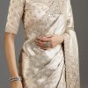 Ivory Gold Tissue Saree With Embroidered Blouse