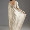 Ivory Gold Tissue Saree With Embroidered Blouse