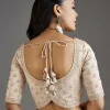 Ivory Gold Tissue Saree With Embroidered Blouse