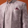 Purple Silk Intricate Sequin Embroidered Sherwani Set