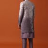 Purple Silk Intricate Sequin Embroidered Sherwani Set
