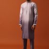 Purple Silk Intricate Sequin Embroidered Sherwani Set