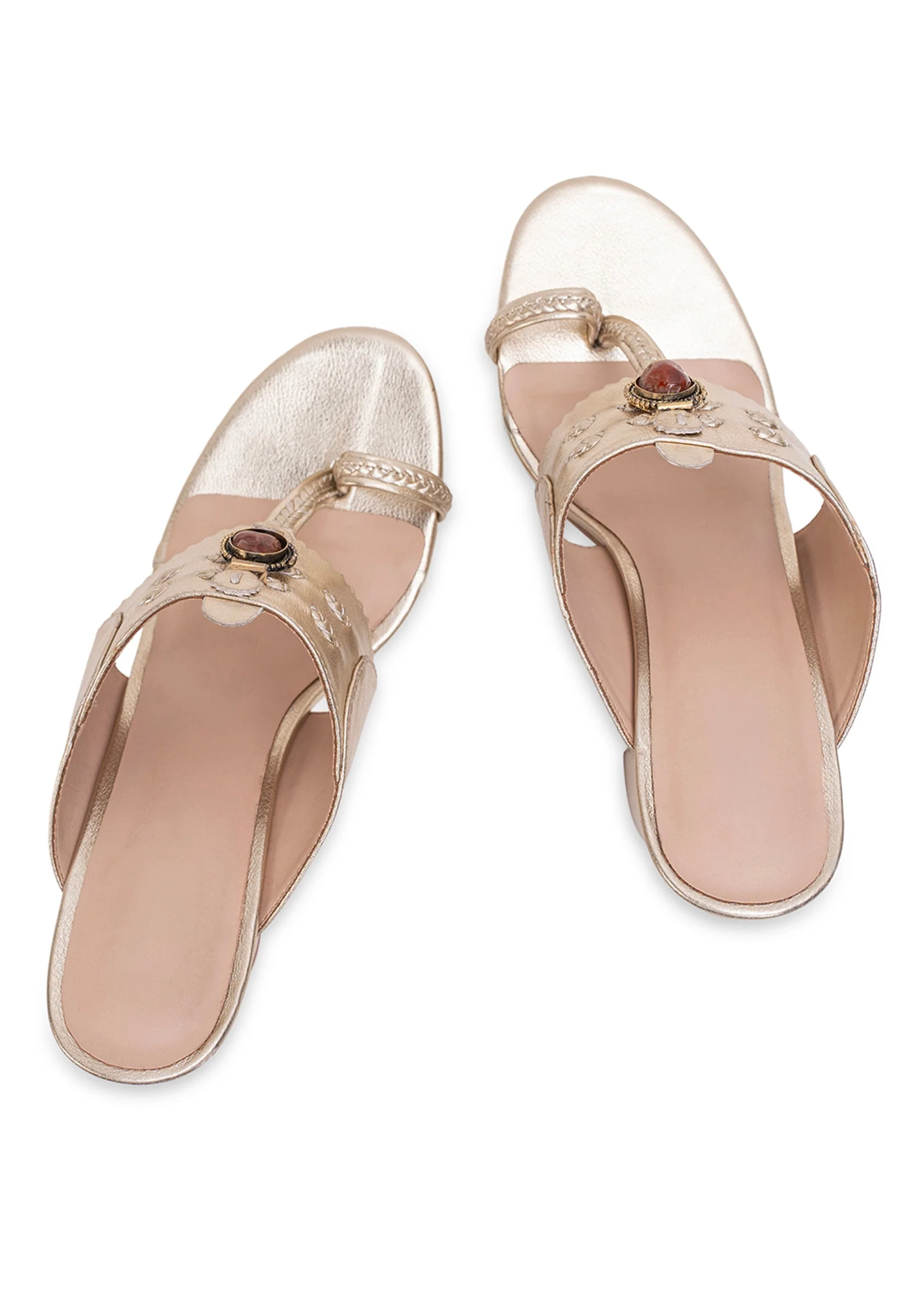 Pink Silver Festive Kolhapuri
