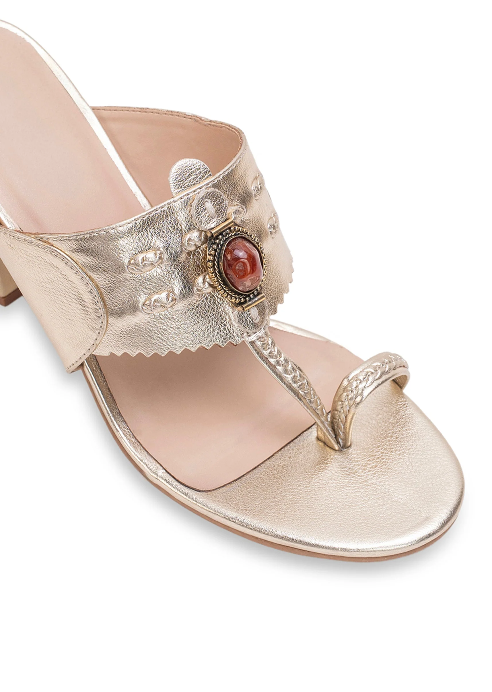 Pink Silver Festive Kolhapuri