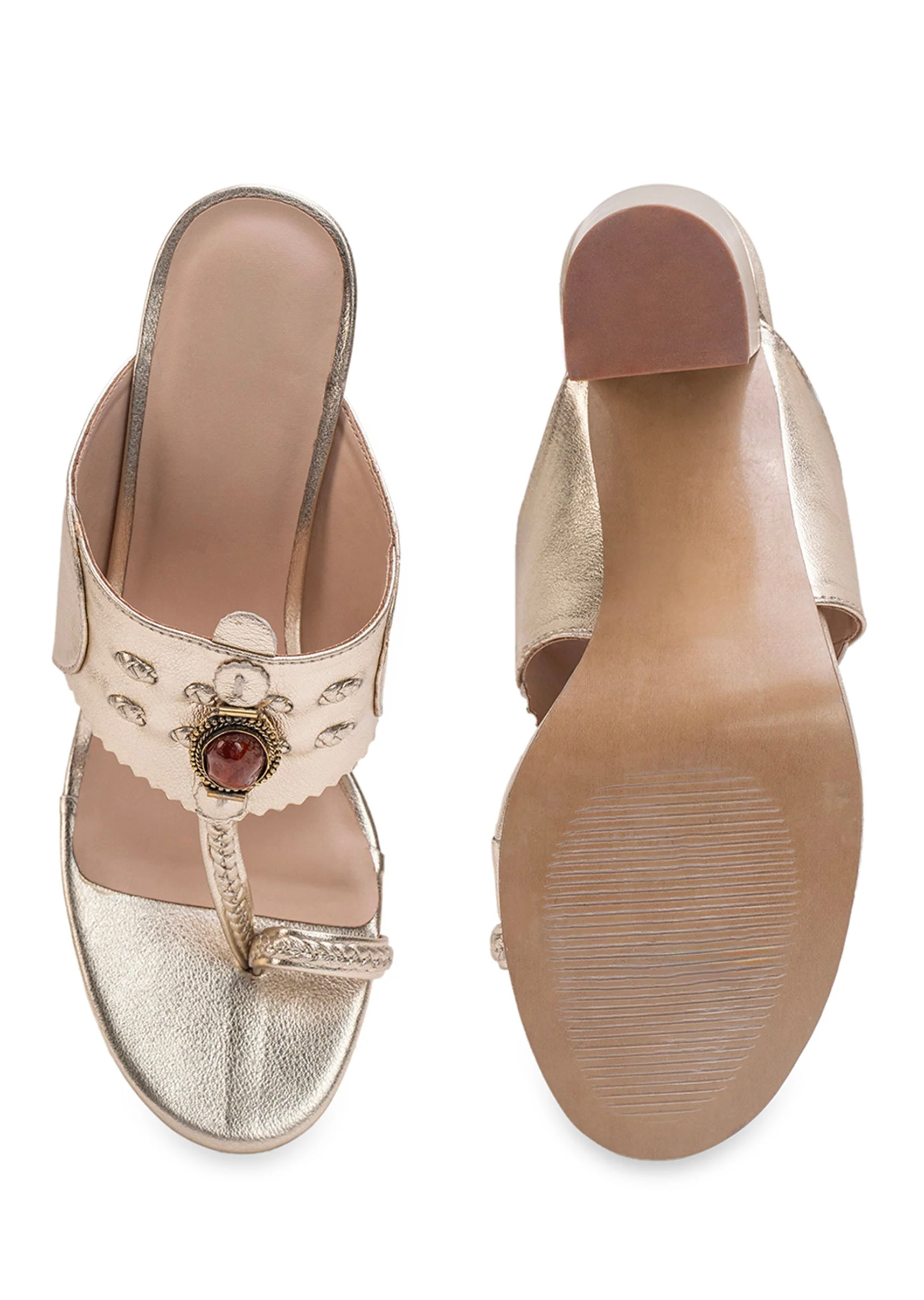 Pink Silver Festive Kolhapuri