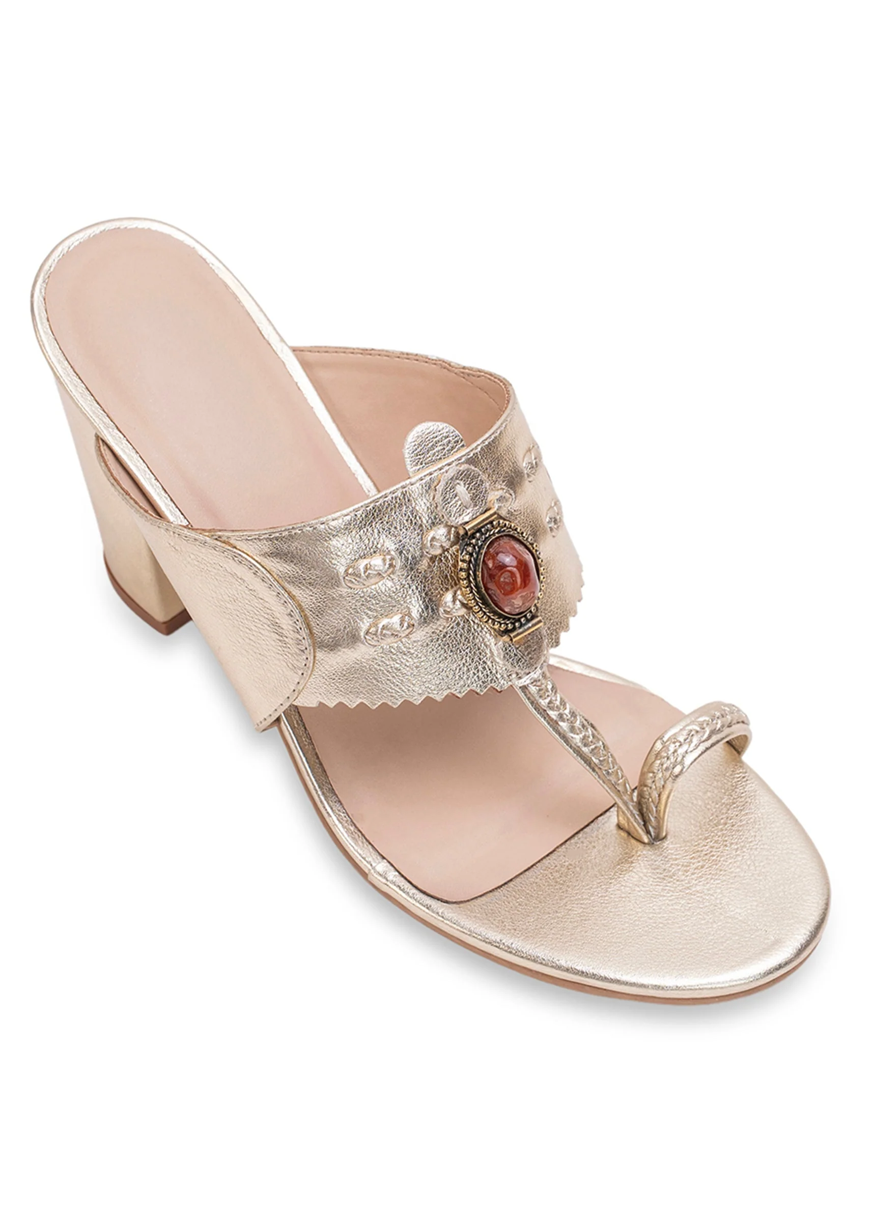 Pink Silver Festive Kolhapuri