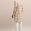Peach Silk Jodhpuri Suit In Threadwork For Men