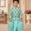 Kids Blue Kurta Set With Dhoti