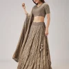 Beige Cut Dana With Sequins Embroidered Lehenga