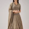 Beige Cut Dana With Sequins Embroidered Lehenga