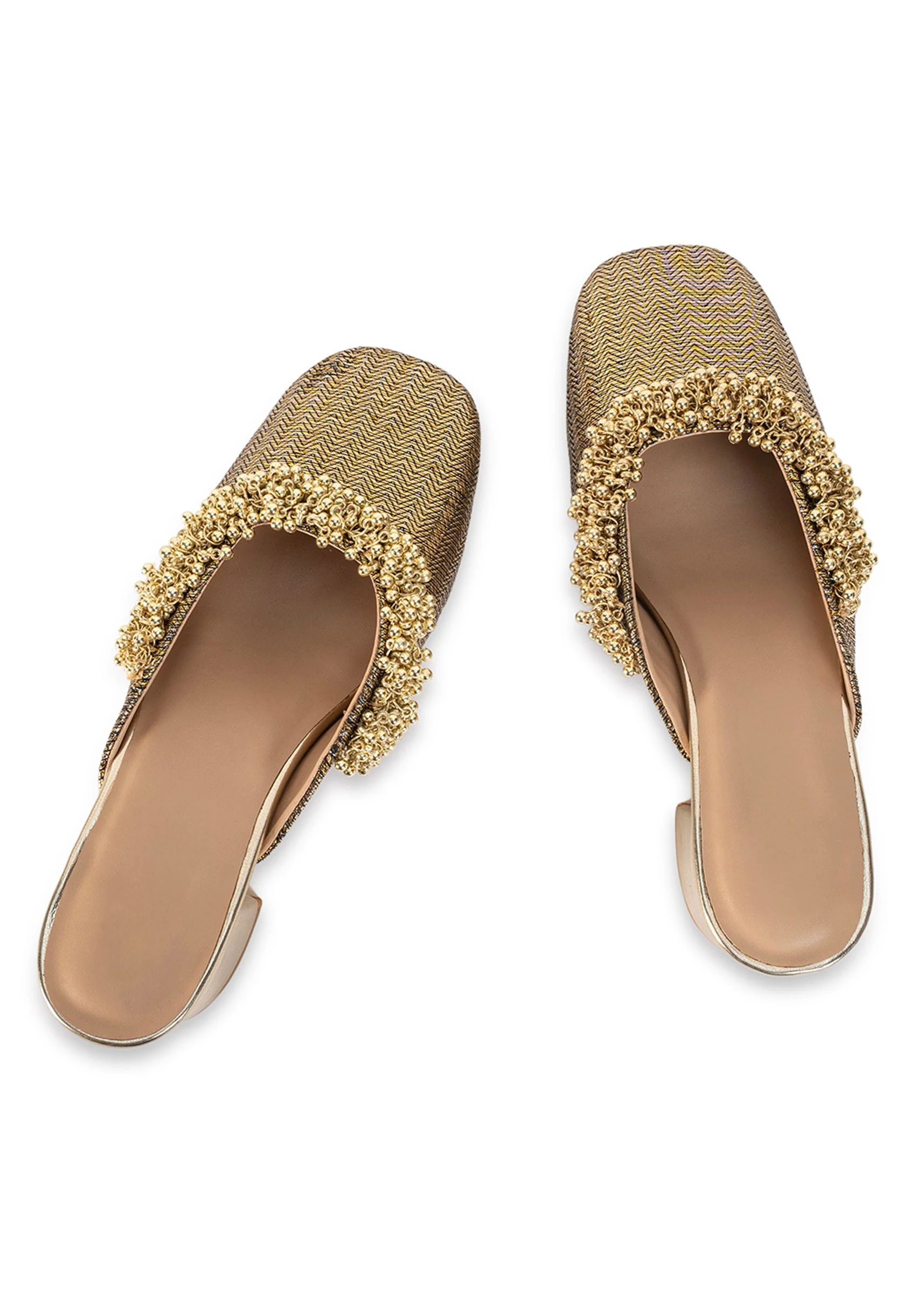 Gold Embellished Mules