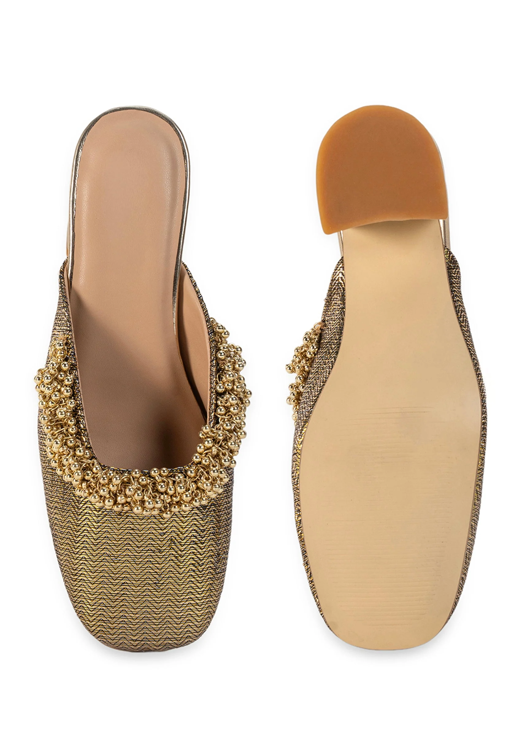 Gold Embellished Mules