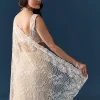 Beige Net Floral Jaal Sequin Work Saree with Unstitched Blouse