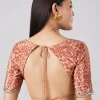 Beige Abstract Print Saree with Blouse