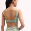 Sky Blue Embroidered Tissue Saree With Unstitched Blouse