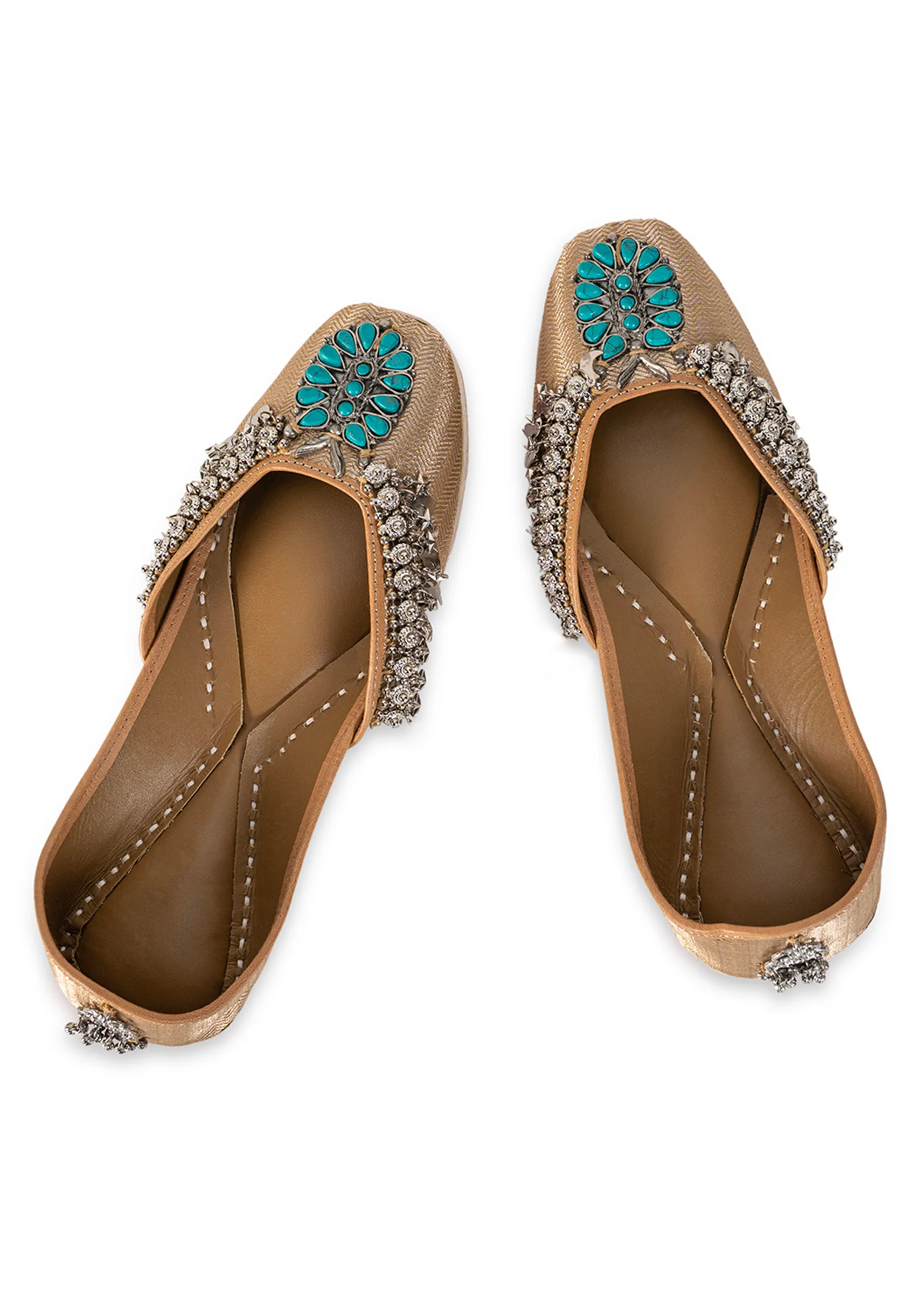 Gold & Turquoise Jutti