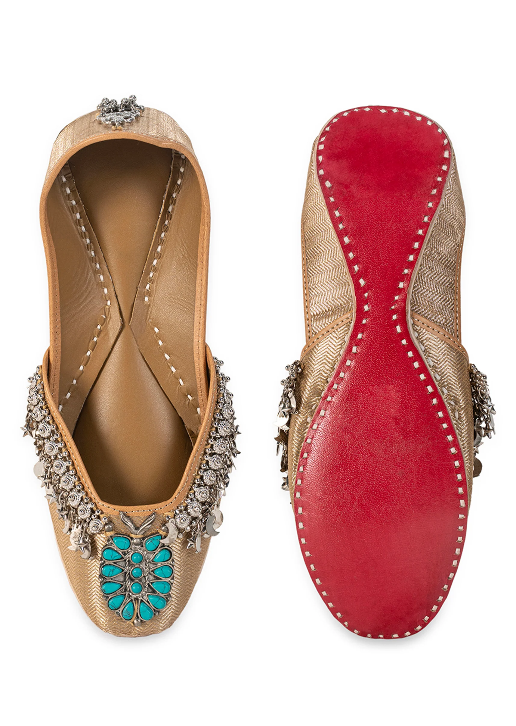 Gold & Turquoise Jutti