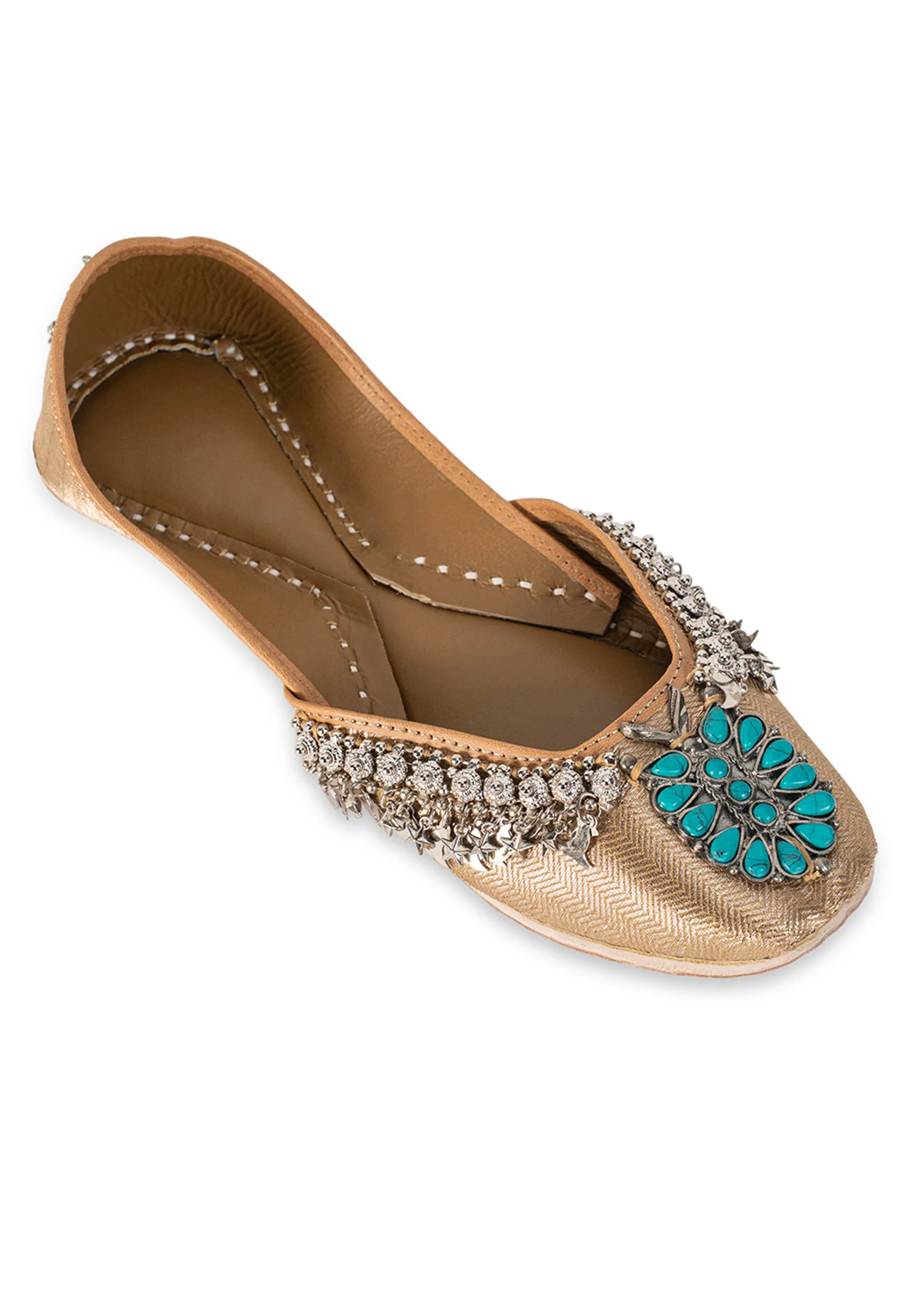 Gold & Turquoise Jutti