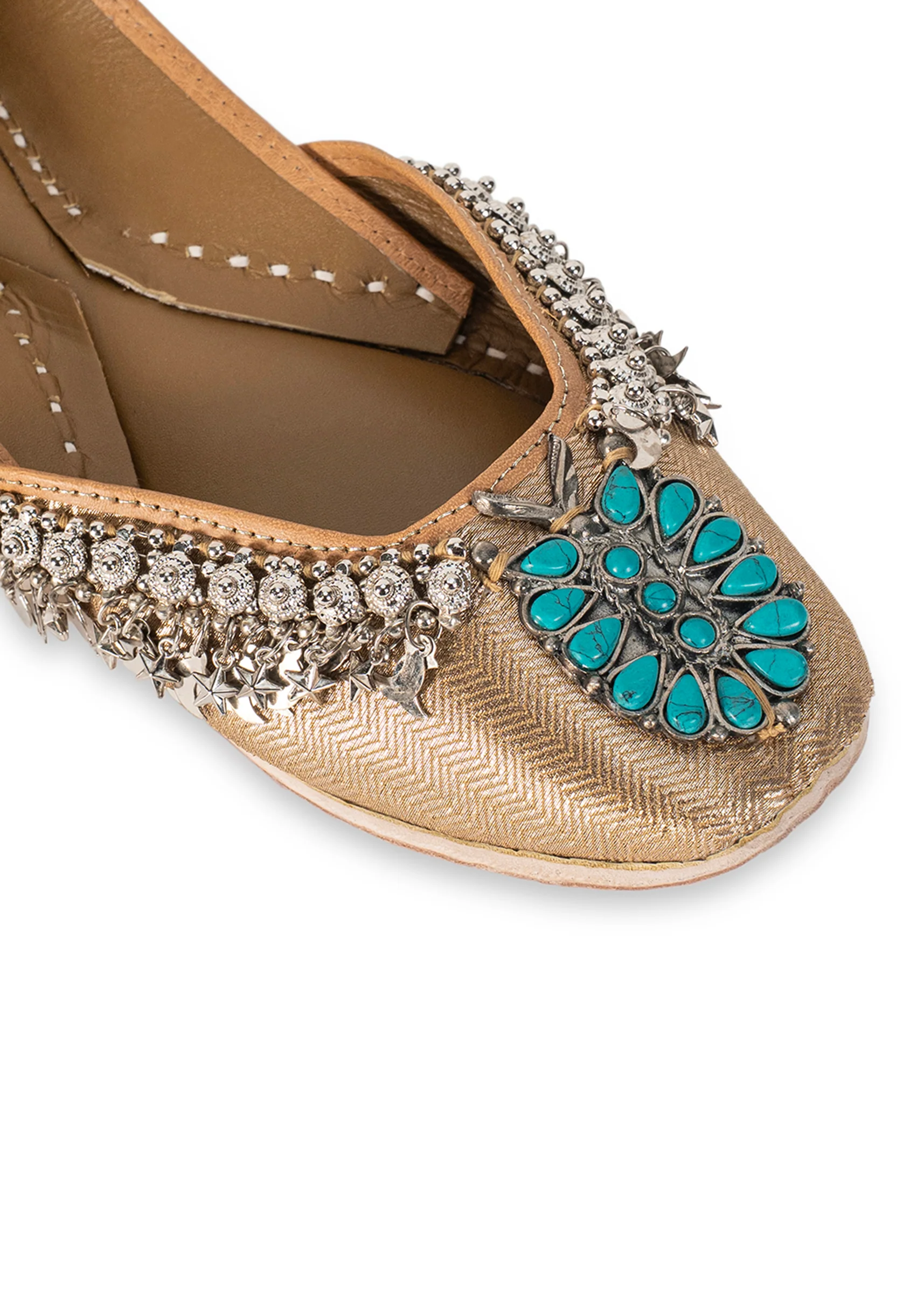 Gold & Turquoise Jutti