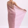 Pink Zari Woven Chanderi Saree With Unstitched Blouse