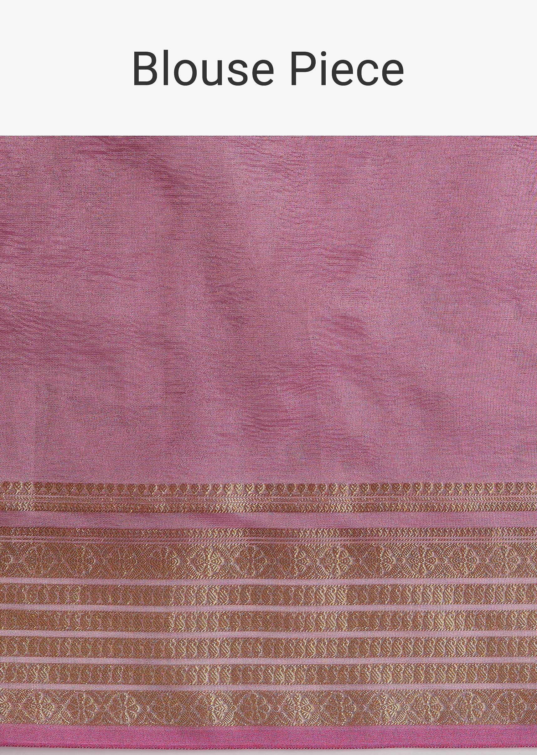 Pink Zari Woven Chanderi Saree With Unstitched Blouse