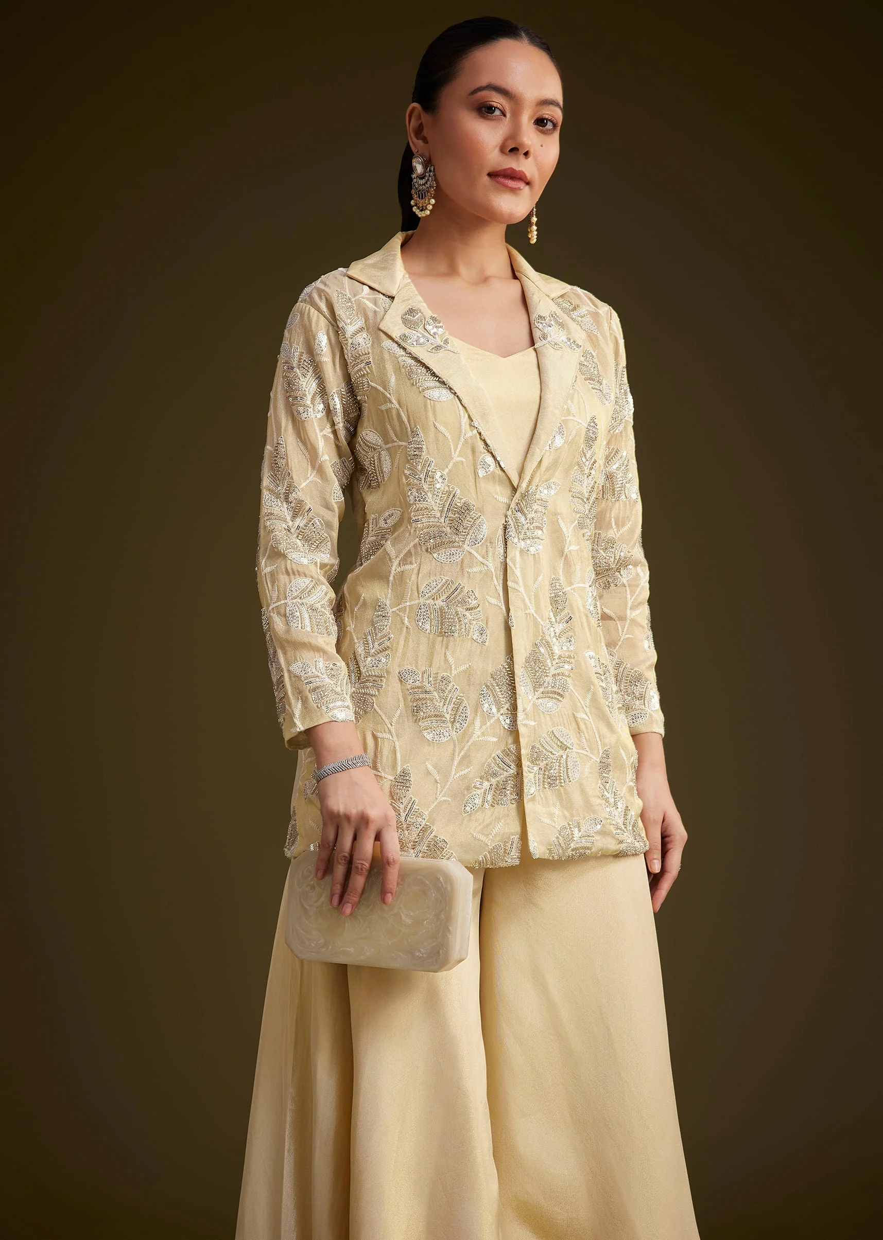 2544-cream-embroidered-croptop-palazzo-and-jacket-set-1.webp Cream Embroidered Croptop Palazzo And Jacket Set