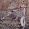 Oyster Beige Pre-Stitched Saree With Stylized Blouse