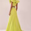 Sheen Green Paneled Lengha And Blouse With Elaborated Sleeves In Crepe
