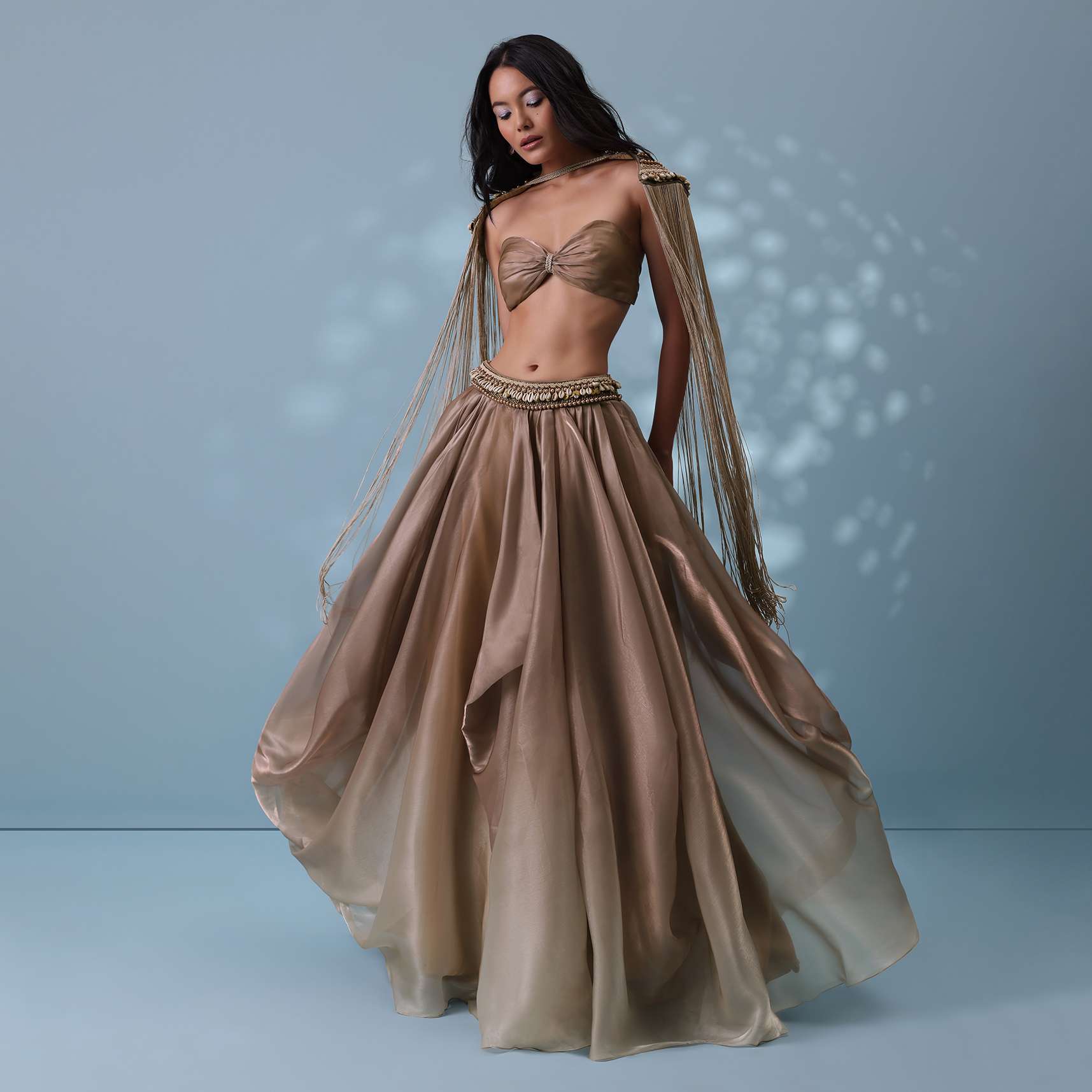 2586-taupe-brown-embroidered-cowl-lehenga-and-cape-blouse-in-shimmer-organza-1.jpg Taupe Brown Embroidered Cowl Lehenga And Cape Blouse In Shimmer Organza