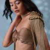 Taupe Brown Embroidered Cowl Lehenga And Cape Blouse In Shimmer Organza