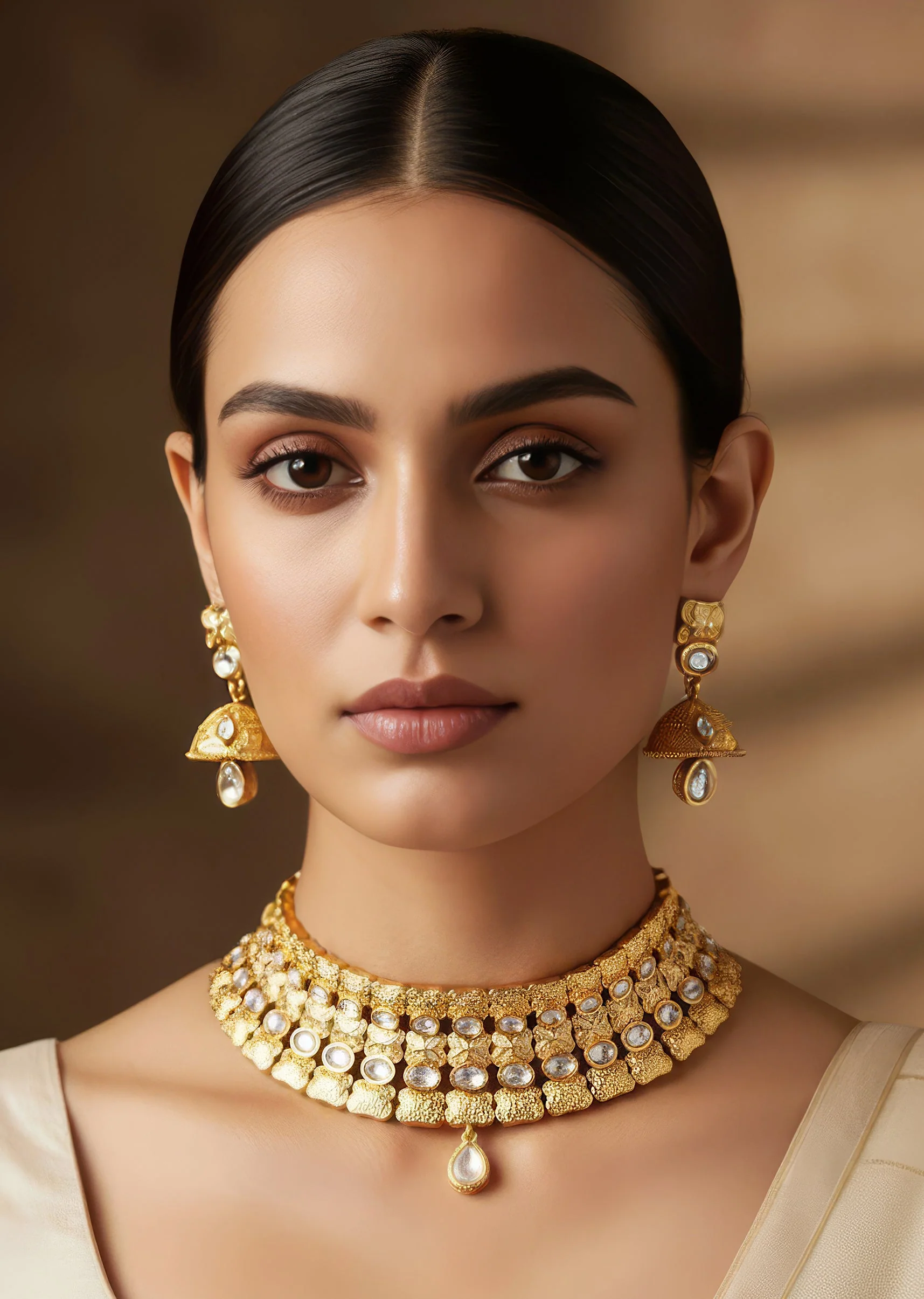 2606-gold-white-necklace-set-with-polished-kundan-detail-1.webp Gold White Necklace Set With Polished Kundan Detail