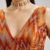 Rust Orange Pure Tussar Silk Ikat Potal Stitched Blouse